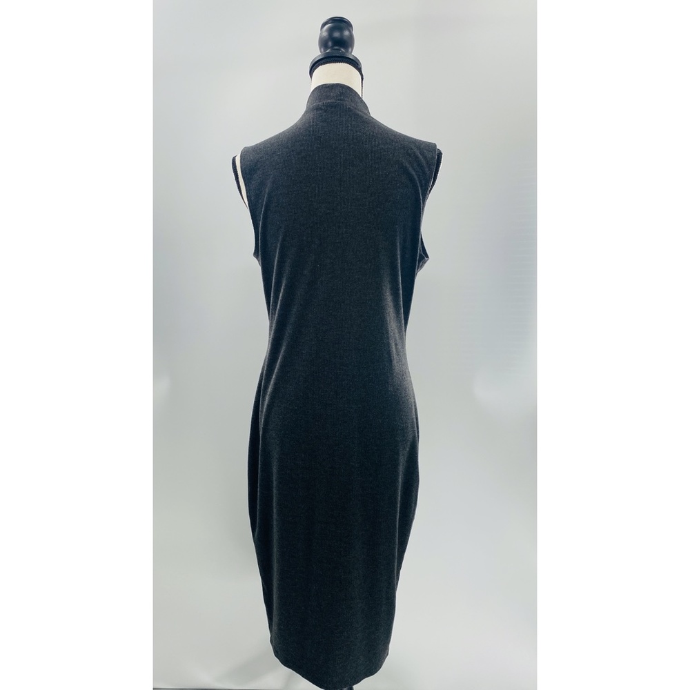 Fashion Nova‎ Dark Grey Mock Neck Sleeveless Long/Maxi Fitted Dress - Picture 3 of 9